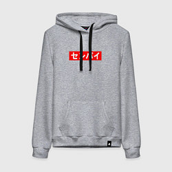 Толстовка-худи хлопковая женская SENPAI, цвет: меланж