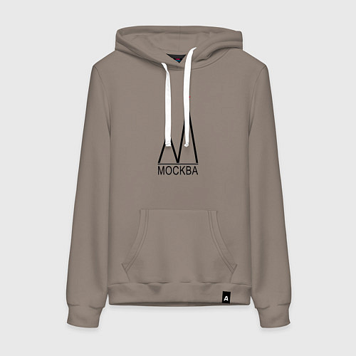 Женская толстовка-худи Москва-чёрный логотип-2 / Утренний латте – фото 1