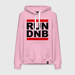 Толстовка-худи хлопковая женская RUN DNB, цвет: светло-розовый