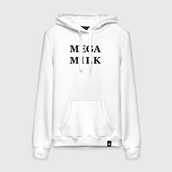 Толстовка-худи хлопковая женская Billie Eilish: Mega Milk, цвет: белый