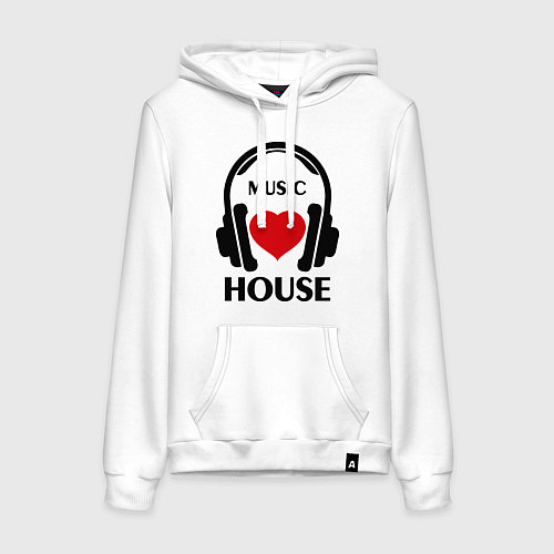 Женская толстовка-худи House Music is Love / Белый – фото 1