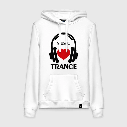 Женская толстовка-худи Trance Music is Love / Белый – фото 1