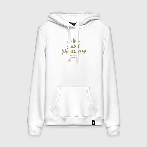 Женская толстовка-худи Санкт-Петербург Gold Classic / Белый – фото 1