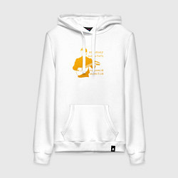 Толстовка-худи хлопковая женская Ведьмаку заплатите, цвет: белый