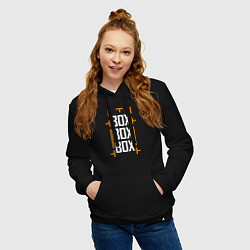 Толстовка-худи хлопковая женская Box box box, цвет: черный — фото 2