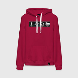 Толстовка-худи хлопковая женская Сарказм, цвет: маджента