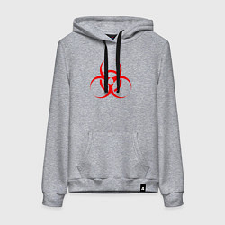 Толстовка-худи хлопковая женская BIOHAZARD, цвет: меланж