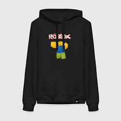 Толстовка-худи хлопковая женская ROBLOX, цвет: черный