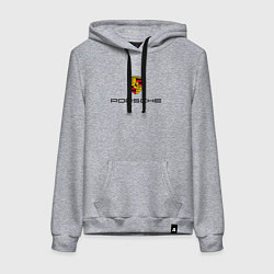 Толстовка-худи хлопковая женская PORSCHE, цвет: меланж