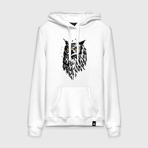 Женская толстовка-худи Сова / Белый – фото 1