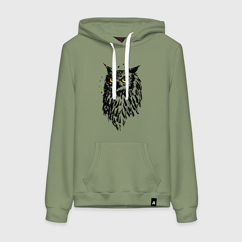 Женская толстовка-худи Сова / Авокадо – фото 1