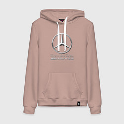 Толстовка-худи хлопковая женская MERCEDES-BENZ AMG, цвет: пыльно-розовый