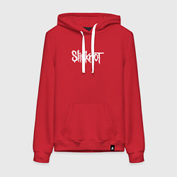 Толстовка-худи хлопковая женская SLIPKNOT НА СПИНЕ, цвет: красный