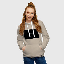 Толстовка-худи хлопковая женская Изоляция, цвет: миндальный — фото 2