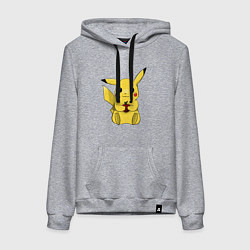 Толстовка-худи хлопковая женская Пикачу, цвет: меланж