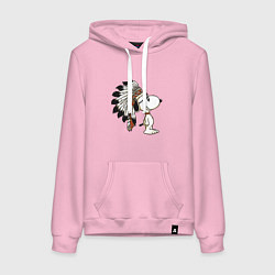 Толстовка-худи хлопковая женская Snoopy, цвет: светло-розовый