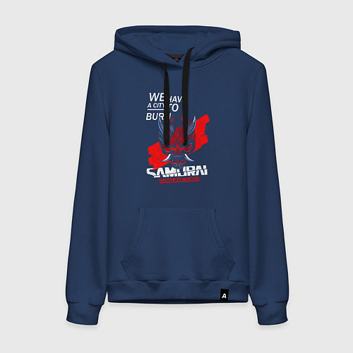 Женская толстовка-худи WELCOME TO NIGHT CITY / Тёмно-синий – фото 1