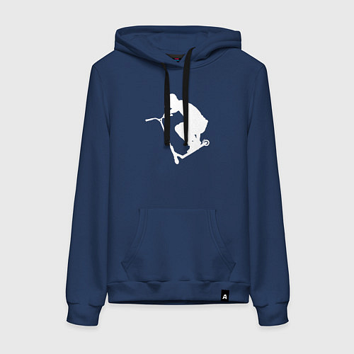 Женская толстовка-худи Самокат трюк фристайл экстрим / Тёмно-синий – фото 1