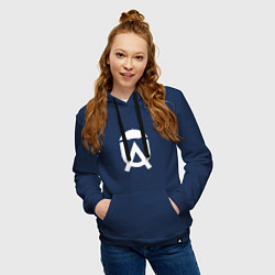 Толстовка-худи хлопковая женская The umbrella academy Z, цвет: тёмно-синий — фото 2