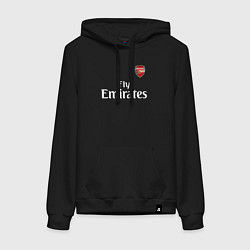 Толстовка-худи хлопковая женская ARSENAL, цвет: черный
