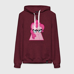 Толстовка-худи хлопковая женская Pinky Pie hipster, цвет: меланж-бордовый