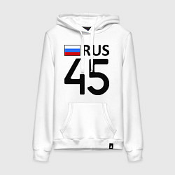 Толстовка-худи хлопковая женская RUS 45, цвет: белый