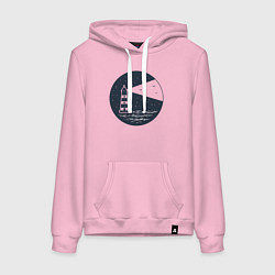 Толстовка-худи хлопковая женская Маяк, цвет: светло-розовый