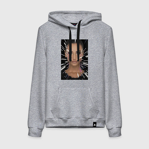 Женская толстовка-худи Ольга Бузова - знаменитость / Меланж – фото 1