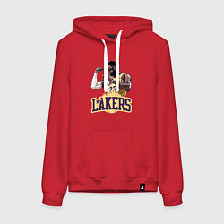 Толстовка-худи хлопковая женская LeBron - Lakers, цвет: красный