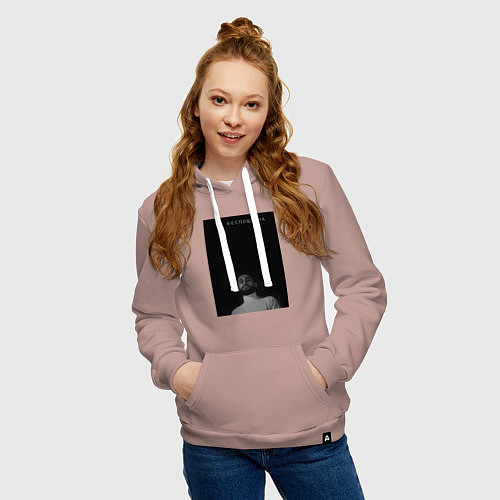 Женская толстовка-худи Ты беспощадна / Пыльно-розовый – фото 3