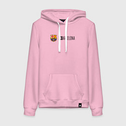 Толстовка-худи хлопковая женская Barcelona FC, цвет: светло-розовый
