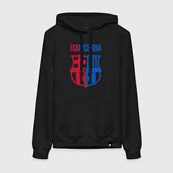 Толстовка-худи хлопковая женская Barcelona FC, цвет: черный