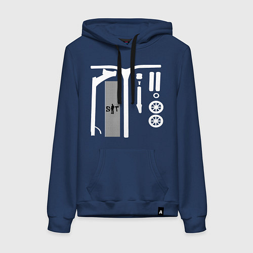 Женская толстовка-худи Самокат фристайл Кастом / Тёмно-синий – фото 1