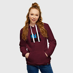 Толстовка-худи хлопковая женская Я-Мы Дзюба, цвет: меланж-бордовый — фото 2