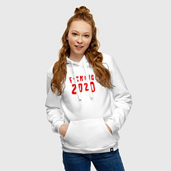 Толстовка-худи хлопковая женская F*cking 2020, цвет: белый — фото 2