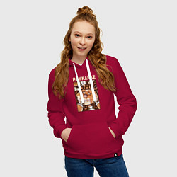 Толстовка-худи хлопковая женская Pankakke, цвет: маджента — фото 2