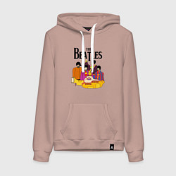 Толстовка-худи хлопковая женская THE BEATLES, цвет: пыльно-розовый