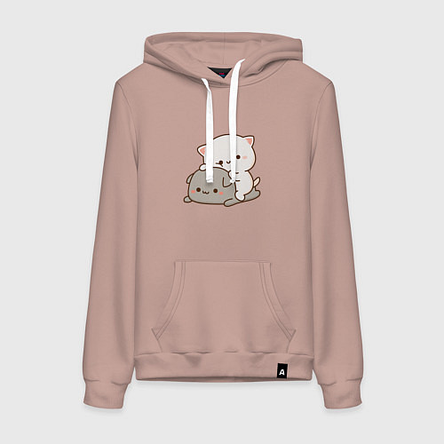 Женская толстовка-худи Милые котики / Пыльно-розовый – фото 1
