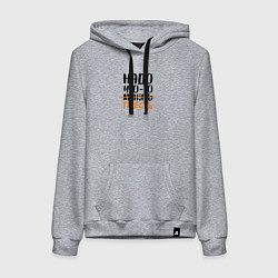 Толстовка-худи хлопковая женская Надо что-то поесть, цвет: меланж