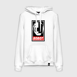 Толстовка-худи хлопковая женская Daft Punk, цвет: белый