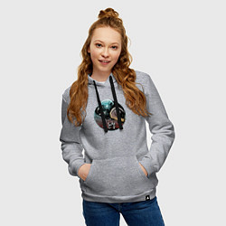 Толстовка-худи хлопковая женская Get Lucky, цвет: меланж — фото 2