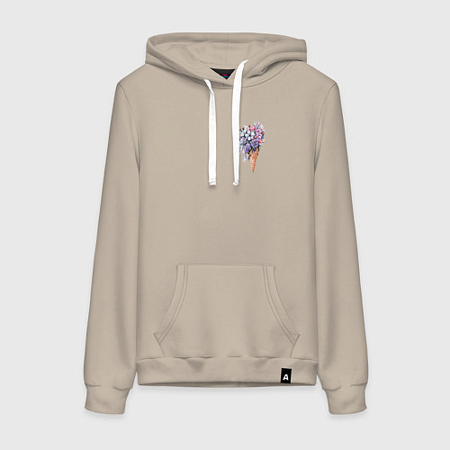 Женская толстовка-худи Цветочное мороженое / Миндальный – фото 1