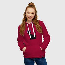 Толстовка-худи хлопковая женская Кот студии Гибли, цвет: маджента — фото 2