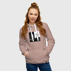 Толстовка-худи хлопковая женская Tom hardy, цвет: пыльно-розовый — фото 2