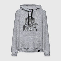 Толстовка-худи хлопковая женская Pug & Roll, цвет: меланж