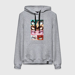 Толстовка-худи хлопковая женская MY HERO ACADEMIA MHA, цвет: меланж