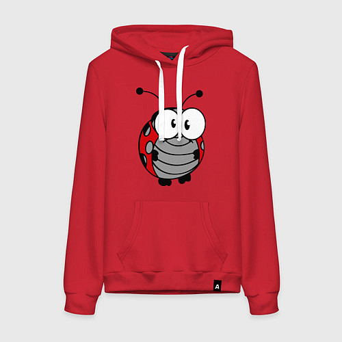Женская толстовка-худи Удивленная божья коровка / Красный – фото 1