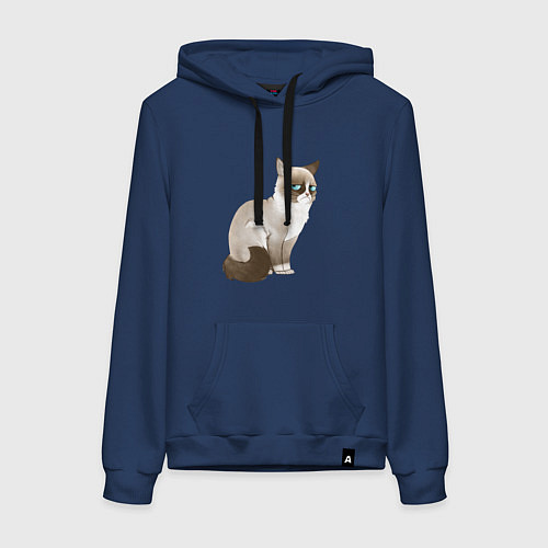 Женская толстовка-худи Grumpy Cat / Тёмно-синий – фото 1