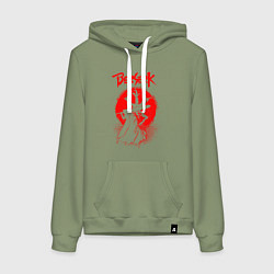 Толстовка-худи хлопковая женская BERSERK, цвет: авокадо