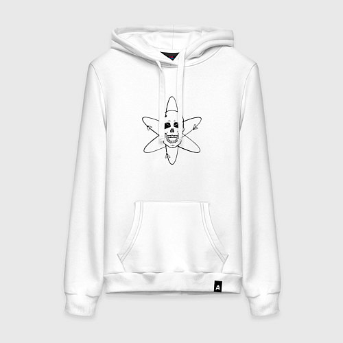 Женская толстовка-худи Кровосток - Наука Череп / Белый – фото 1
